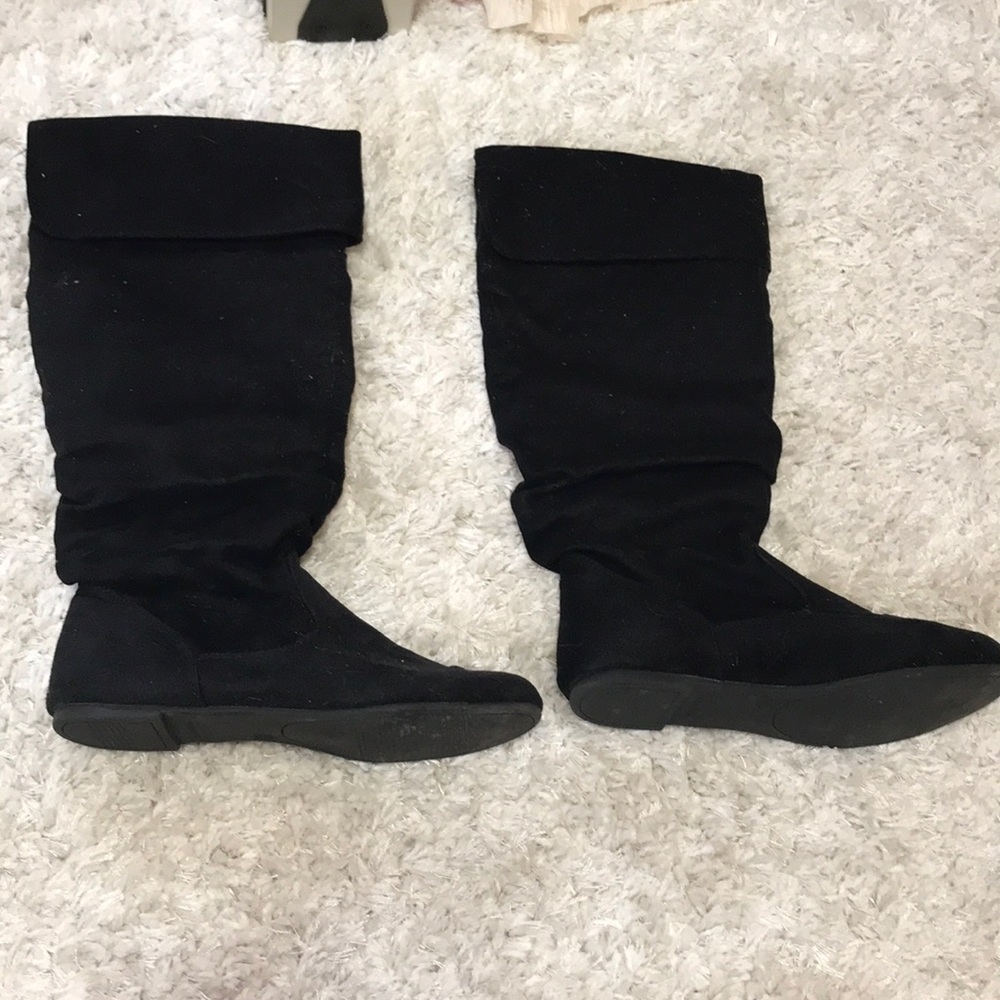 Faux suede boots